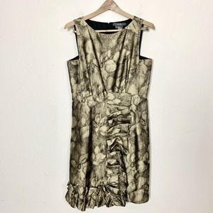 Per Se Floral Gold Dress